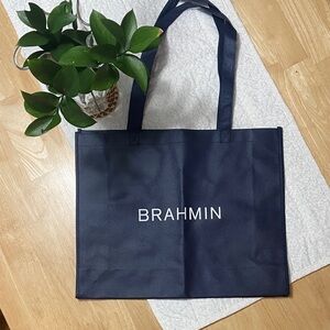 BRAHMIN Deep Blue Reusable Fabric Shopper Bag